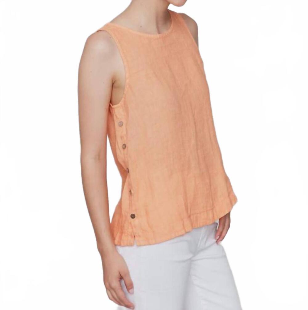 NEW CHARLIE B sleeveless linen top in papaya